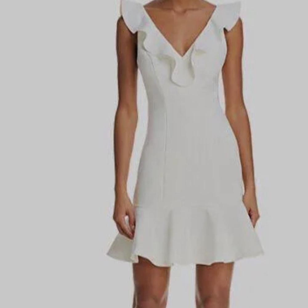 Likely Harlow Ruffle Mini Dress White